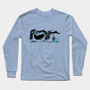 Vintage Storybook Whale Long Sleeve T-Shirt